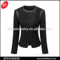 Fashion slim short black wool lady coat
